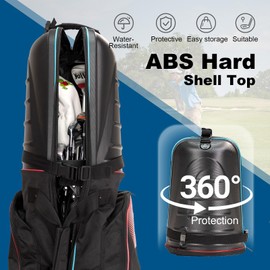 FZGhome Golf Travel Bags for Airlines with Hard Case Top & Wheels, Hard Shell Top Protect Golf Club, 1680D Heavy Duty Oxford, Wide-Mouth Effortless Packing, Lightweight, MonsoonIgnite