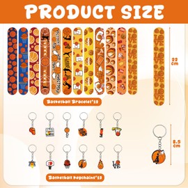Yhjxly 98 Pieces Basketball Party Gifts, Basketball Party Accessories, Basketball Gift Bags, Mini Basketball Stress Balls, Key Chain, Snap Bracelet Stickers, for Boys Girls Basketball Fans