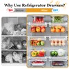 SNSLXH 2 Pack Refrigerator Drawer Organizer, Pull Out Shelf Storage