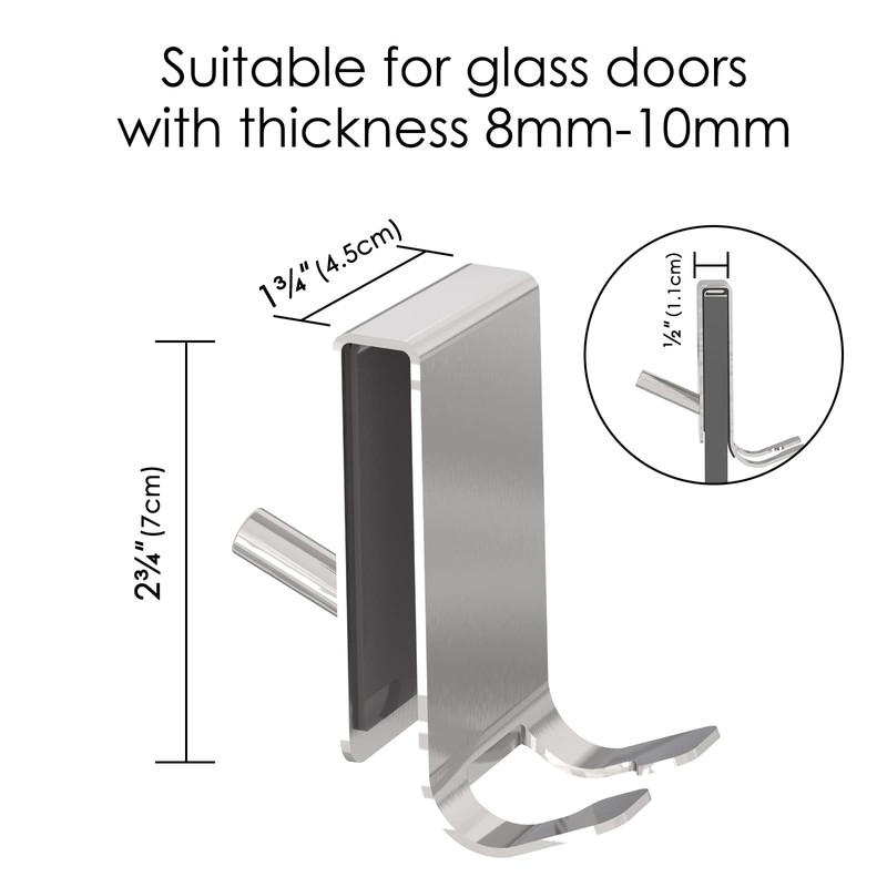 Linkidea 2 Pack Over Shower Door Towel Hook, Double Side