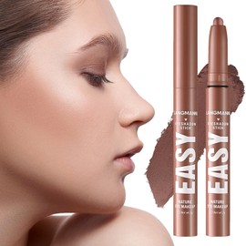 Brown Eyeshadow Stick, Matte Dark Brown Eye Shadow Stick, Smokey Nude Neutral Pencil Crayon, Long Lasting Highly Pigmented Eye Makeup for Women