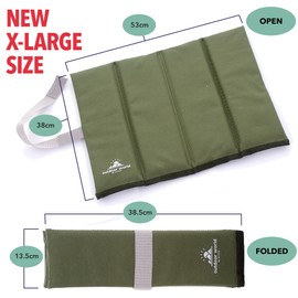 2 x Outdoor World X-Large Folding Sit Mat - Portable Seat Pad - Lightweight Sitting Cushion for Hiking Camping Park Picnic Fishing Beach - Insulated, Waterproof, Moisture-proof (2 x Olive, X-Large)