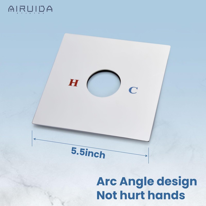 Airuida Square Shower Handle Wall Mount Brass Faucet Shower Rough-In