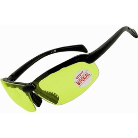 Hunting Top Focal OR Bottom Bifocal Shooting Safety Glasses, Black Frame, Various Lens Options (Yellow Lenses, 2.50 Top Focal)