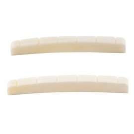 Musiclily 43mm Slotted Curved Bottom Guitar Bone Nut for 6 String Electric Guitar,43x3.2x5/5.65mm(2 Pieces)