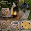 Solar Snail Planter Statue for Garden – Outdoor Resin Decor