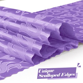 MILVOWOC 4 Pack Lilac Satin Table Runner, 12 x 72 Inch Jacquard Damask Table Runner Rectangle Bright Silky Decorative Table Runner for Party Banquet Birthday Dinner Wedding Table Decor