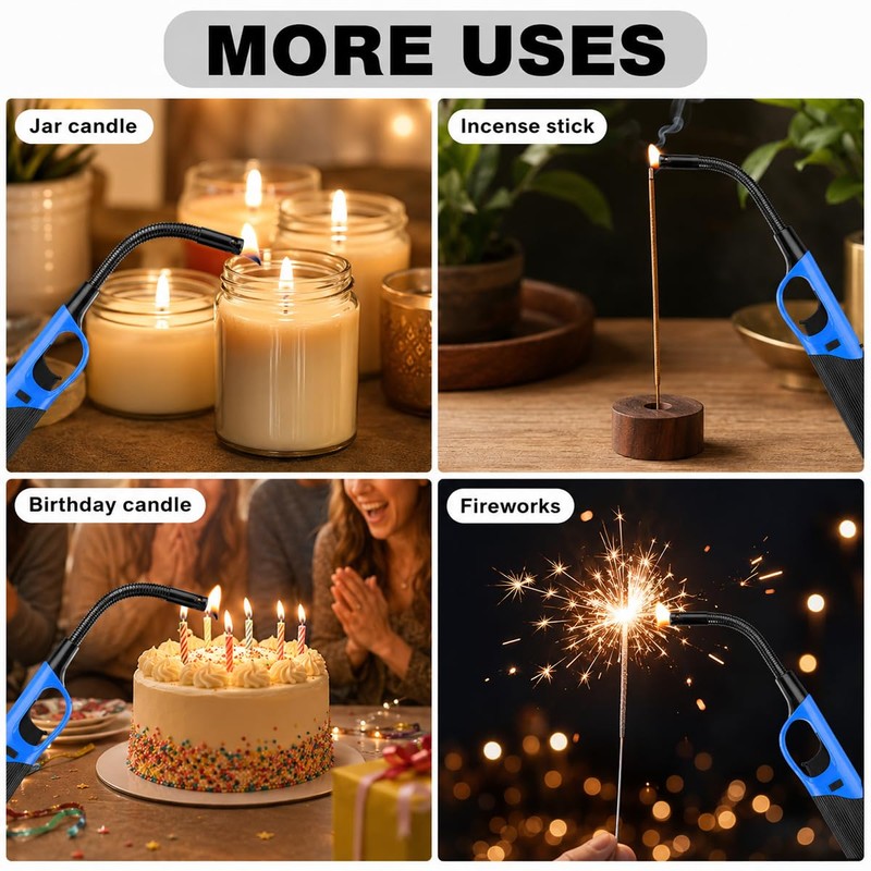 12PCS Butane Lighter Refillable Canle Lighter for Grill Candle(No Butane)
