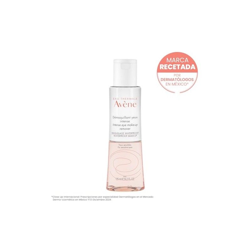 AVENE, Desmaquilla el maquillaje waterproof, Para Ojos Sensibles, 125 ml