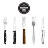 Rockingham Forge 4 Prong Steak Fork with Wooden Handle