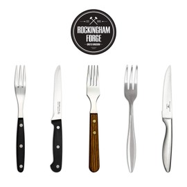 Rockingham Forge 4 Prong Steak Fork with Wooden Handle