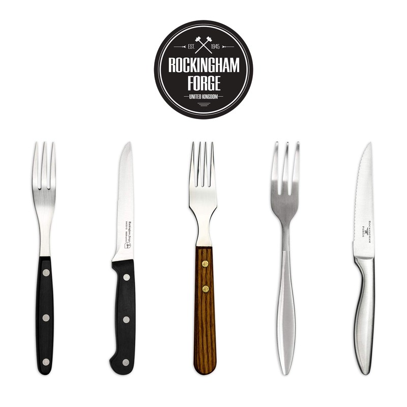 Rockingham Forge 4 Prong Steak Fork with Wooden Handle
