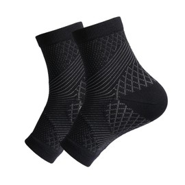 JaYouhe 2 Pairs Unisex Ankle Support Neuropathy Compression Socks, Plantar Fasciitis Socks Ankle Strap Brace Achilles Tendonitis Foot Support