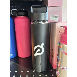 Peloton Black Glass Water Bottle 17 Oz Bike Exercise Workout Brand New w/ Box
