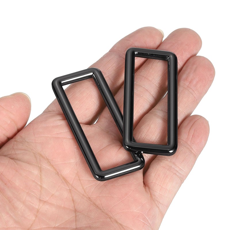 QUARKZMAN Metal Rectangle Ring, Metal Rectangular Buckles and Clasps, Webbing