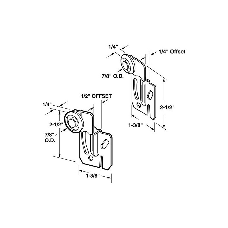 Prime-Line N 7411 Sliding Closet Door Roller Kit (1 Pair)