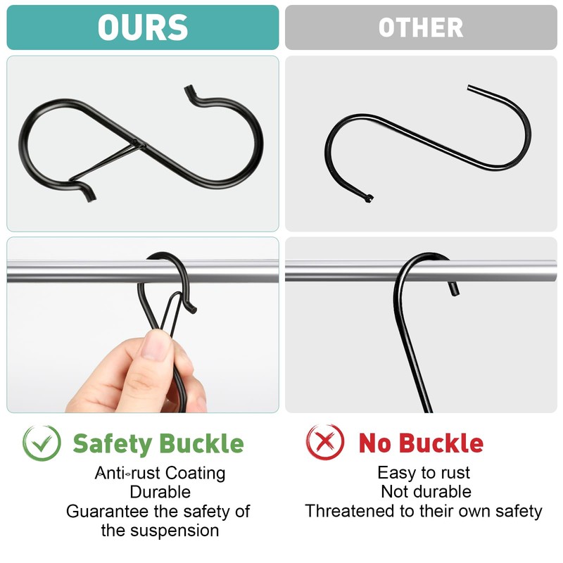 100 Pcs S Hooks for Hanging Heavy Duty, 3.5-inch Heavy