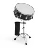 "14x5.5in Beginner Student Black Snare Drum Set with Drumstick Holder