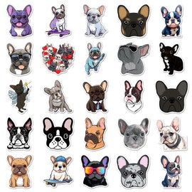 50 Packs French Bulldog Stickers Water Bottles Laptop Phone Motorcycle Computer Guitar Skateboard Hydroflasks French Bulldog Vinyl Sticker Waterproof Aesthetic Trendy Decals for Teens Girls Adults