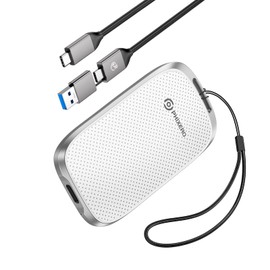 PHIXERO P5 Portable SSD 1TB Up to 560MB/s, USB 3.2 Gen 2 External Solid State Drive，USB C to C&A for Smartphone，Tablet，PC，Labtop (White)