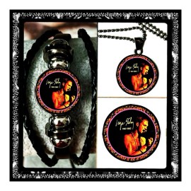 ALICE IN CHAINS ROCK BAND BRACELET NECKLACE PIN  ROCK ACCESSORIES