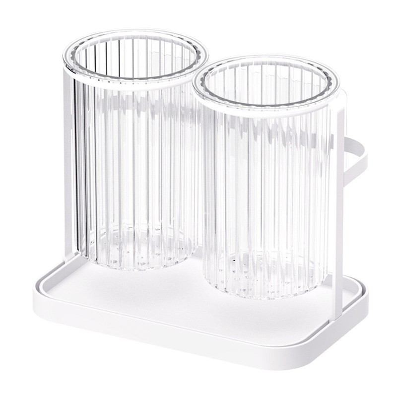 Utensil Holder Organizer for Countertop Chopstick Drainage Box 2 Divided