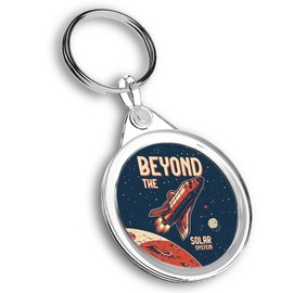 Destination Vinyl ltd 1 x Round Photo Keyring Beyond the Solar System Rocket Space |Keychain|Keyring|Charm| #63019