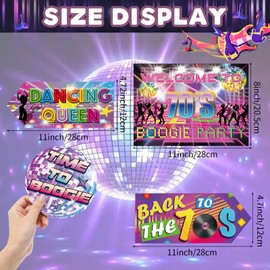 20 Pcs 70s Party Signs Decoration Back to the 70s Sign for Disco Party Photo Booth Props of Retro Party Boogie Party Decorations for Indoor Neon Party Supplies
