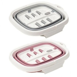 Folding foot bath acupressure high durability exfoliation pink