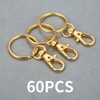 120 Pcs Gold Keyring,Keyrings for Crafting,60Pcs Clasps & 60Pcs Rings(Gold)