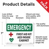 First Aid Kit AED Inside Cabinet With Symbol OSHA Emergency
