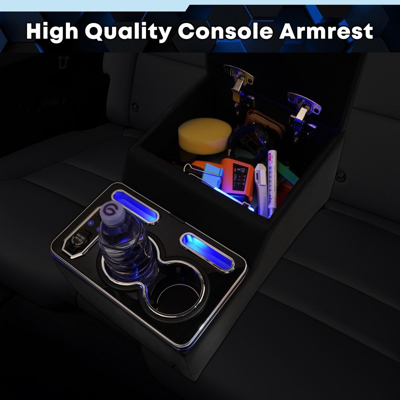 Upgraded Center Console, Truck Bench Front Seats Center Console Organizer
