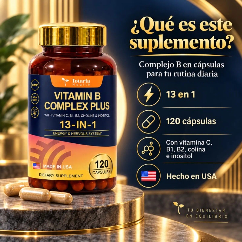 Vitaminas B1 B2 B3 B5 B6 B7 B9 B12 Complex