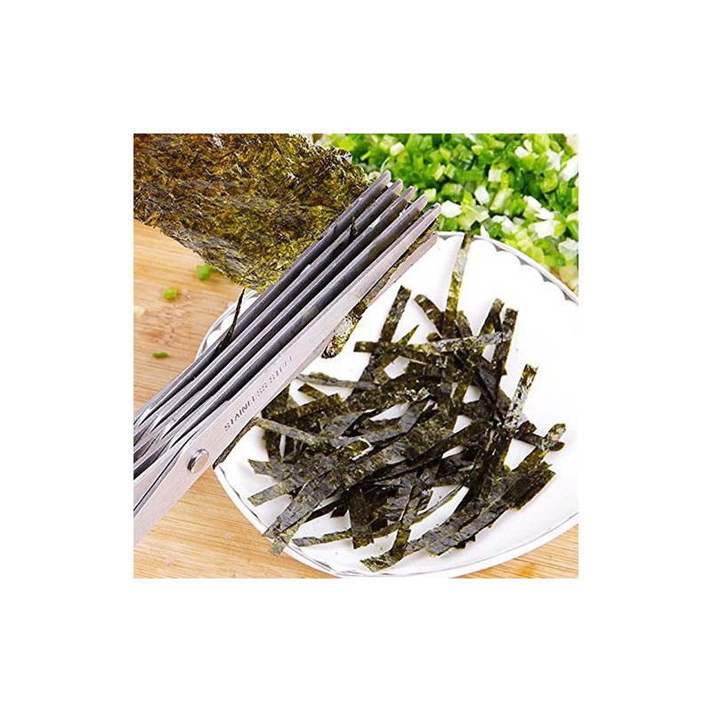 GOSONO Stainless Steel Kitchen Knives 5 Layer Scissors Shredded Cut