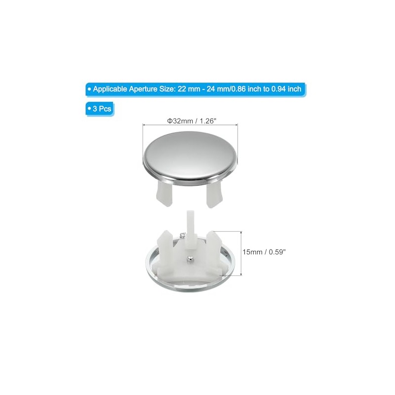 PATIKIL Sink Overflow Ring, 3Pcs Sink Trim Cover Basin Trim