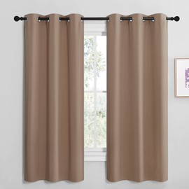 NICETOWN NICETOWN Short Window Treatment Thermal Insulated Solid Grommet Blackout Curtains/Drapes for Bedroom Samll Window (Set of 2, 42 by 68 Inch, Cappuccino)