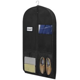 JDBlissful Premium Garment Bags, 60 x 150 cm, High-Quality Garment Covers in Black, Suit Bag for Travel, Storage, Garment Cover, Garment Bag, Long for Robust Non-Woven Fabric