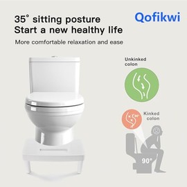 6.7 Inch Step Stool,Qofikwi Portable Plastic Foot Stool,Qofikwi Non-Slip Potty Stool for Bathroom