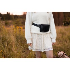 Gusti Norell Women's and Men's Bum Bag Leather Festival Bag Black Leather, black