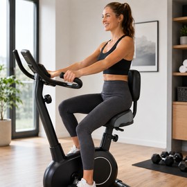 Wide Bike Seat with Adjustable Backrest for Comfortable Riding – Cushioned Saddle for E-Bikes, Tricycles and Exercise Bikes