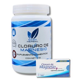 Cloruro De Magnesio Usp 1 kg  Suplemento Alimenticio  Saisa Herbal Sabor Natural  100 puro  Apoyo a huesos, musculos, digestin                        