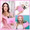 Blosssound 24 Pcs Preppy Cosmetic Bags Pink Preppy Makeup Bags
