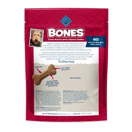Blue Buffalo Bones Natural Crunchy Dog Treats, Medium Dog Biscuits, Beef 16 Ounce (Pack of 4)