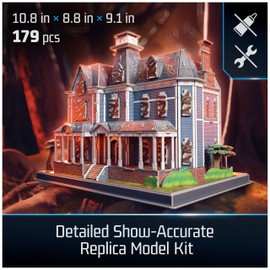 4D Build, Stranger Things Creel House 3D Model Kit with Stand, Stranger Things Collectibles & Desk Decor, Adult Puzzle, Building Toys, 3D Puzzles for Adults & Teens, 179 Pieces, for Ages 12 & Up