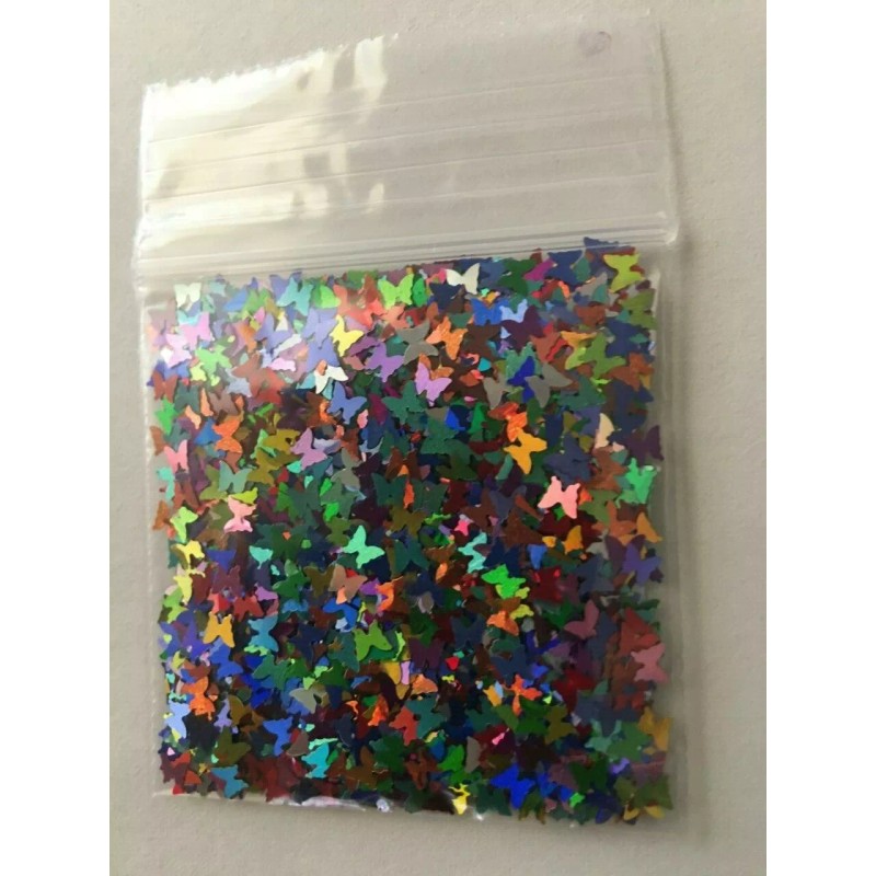 the glitters world Solvent Resistant BUTTERFLY shape Glitter (Rainbow B)