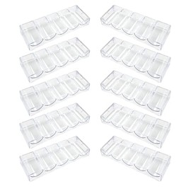 Gamers Lounge 68mm Poker Chip Trays - Narrow Design for Ceramic Chips - 100-count Clear Acrylic Poker Chip Racks - Chip Storage and Display Case (10)