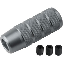 XINLIYA 95mm/3.74" Car Shifter Knob, Aluminum Weighted Automotive Gear Shift Manual knobs Lever with 3 Threaded Adapters M8 M10 M12 x 1.25, Universal for Manual Transmission Vehicle (Gray)