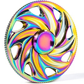 Multibao Violet Mandala Fidget Finger Hand Spinner Alloy Metal Gadget Toys Spinning Top Focus Spiral Twister Fingertip Gyro Stress Relief Anti Anxiety Gift