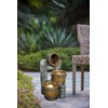 Vivastate Decorative 3-Tier Bucket Fountain for Tranquil Ambiance, Rustic Design