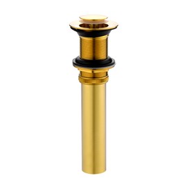 Luxier DS03-TG 1-1/2 in. Brass Bathroom and Vessel Sink Push Pop-Up Drain Stopper with No Overflow in Brushed Gold
